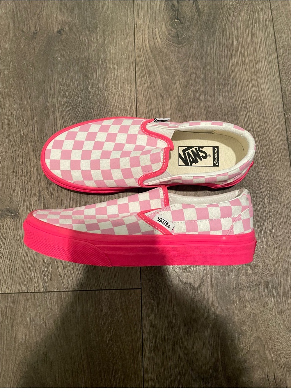 Vans Slip-On Checkerboard Sneakers - Pink & White - Picture 2 of 5